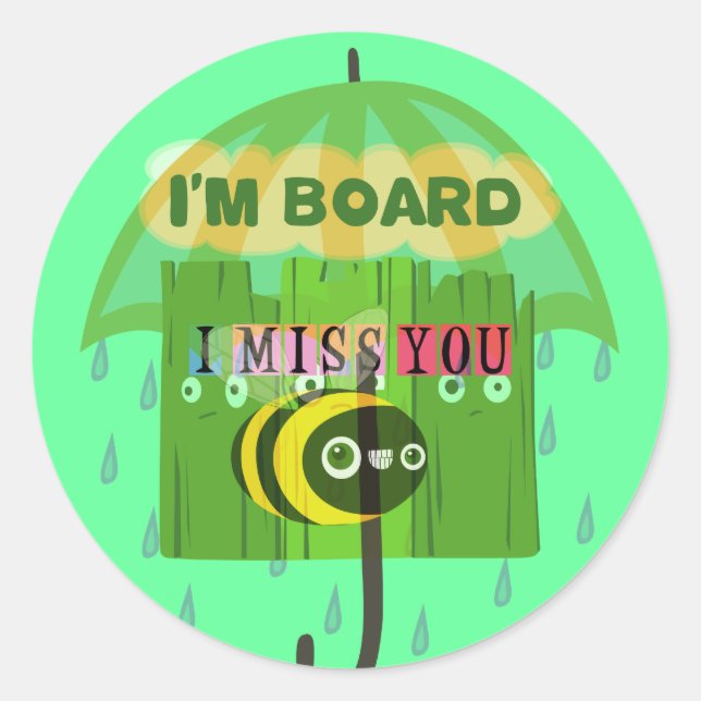Broadly Speaking I miss You: Inspirational Text  Classic Round Sticker (Front)