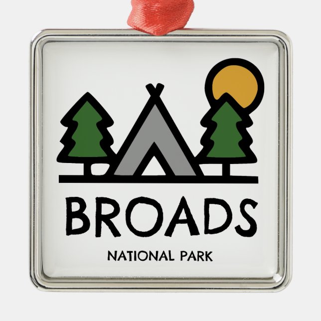 Broads National Park Metal Tree Decoration (Front)