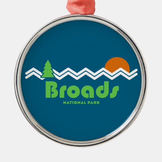 Broads National Park Retro Metal Tree Decoration (Front)