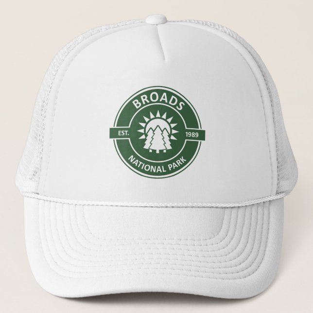 Broads National Park Sun Trees Trucker Hat (Front)