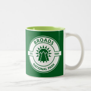Broads National Park Sun Trees Two-Tone Coffee Mug