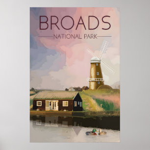 Broads National Park Travel Poster