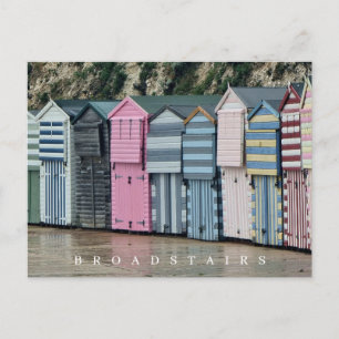 Broadstairs beach huts view postcard