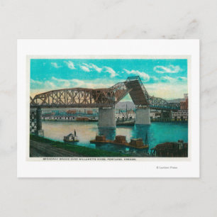 Broadway Bridge over Willamette River Postcard