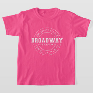 Broadway Elementary School kids round logo shirt