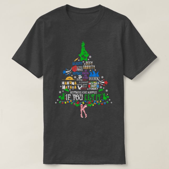 Broadway Musical Theatre Christmas Tree Funny Xmas T-Shirt (Design Front)