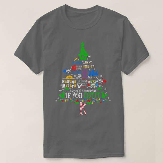 Broadway Musical Theatre Christmas Tree Funny Xmas T-Shirt (Design Front)