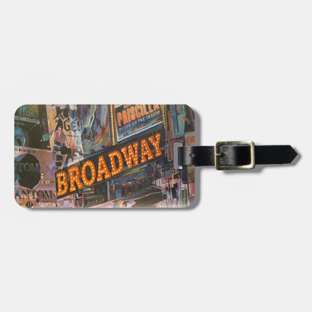 Broadway Neon Lights Luggage Tag (Front Horizontal)