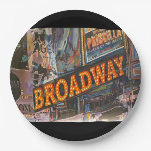 Broadway Neon Lights Paper Plate