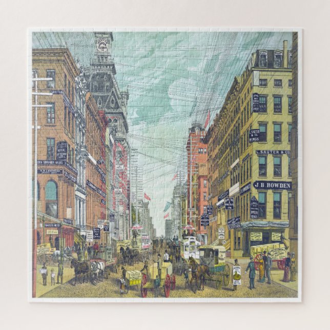 Broadway New York City circa 1885 Jigsaw Puzzle (Vertical)