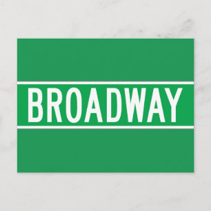 Broadway, New York Street Sign Postcard