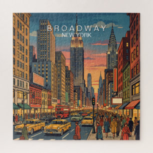 Broadway New York Travel Art Vintage Jigsaw Puzzle