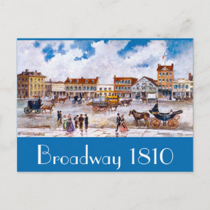 Broadway NYC 1810 Postcard