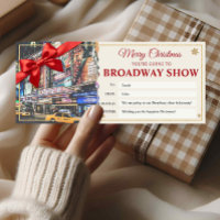Broadway Show Christmas Reveal Gift Ticket Card