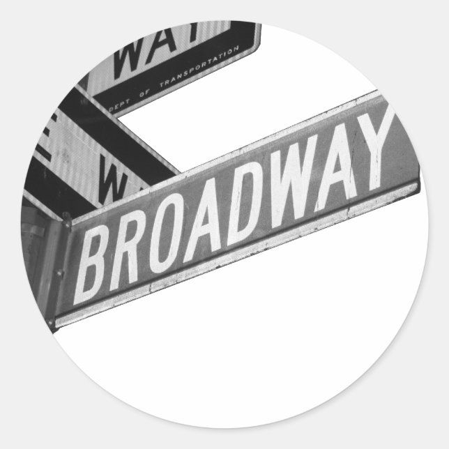 Broadway Sign Classic Round Sticker (Front)