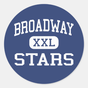 Broadway - Stars - High - San Jose California Classic Round Sticker