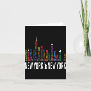 Broadway Theaters New York Skyline  Card