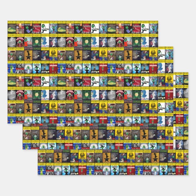Broadway Zombie Theatre Programs Wrapping Paper Sheet (Set)