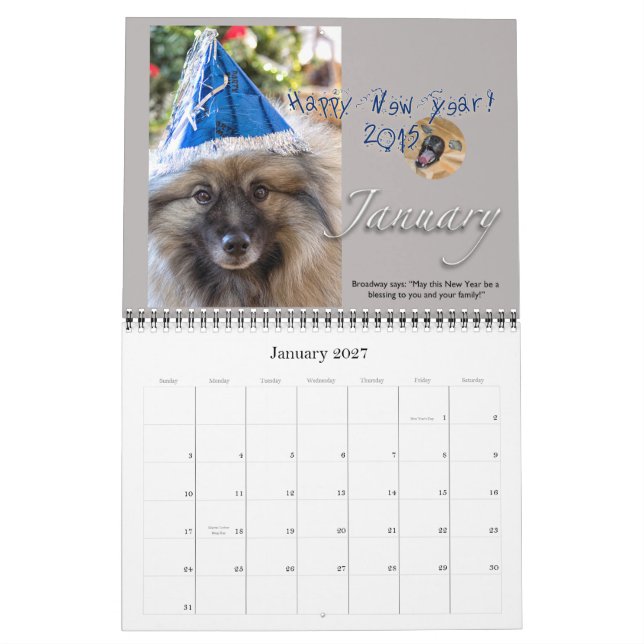Broadways Hats for Rescue calendar (Jan 2027)