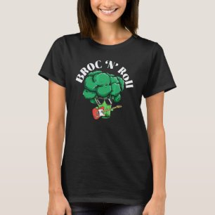 Broc N' Roll Broccoholic Vegetable Vegetarian Vega T-Shirt