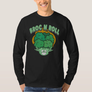 Broc N Roll   Vegan Vegetarian Broccoli Vegetable T-Shirt