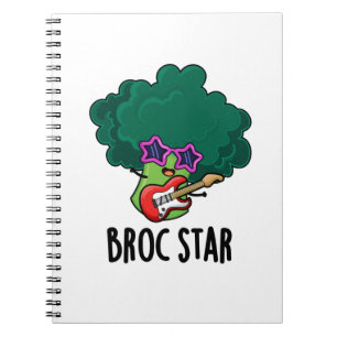 Broc Star Funny Brocolli Rock Star Pun Notebook