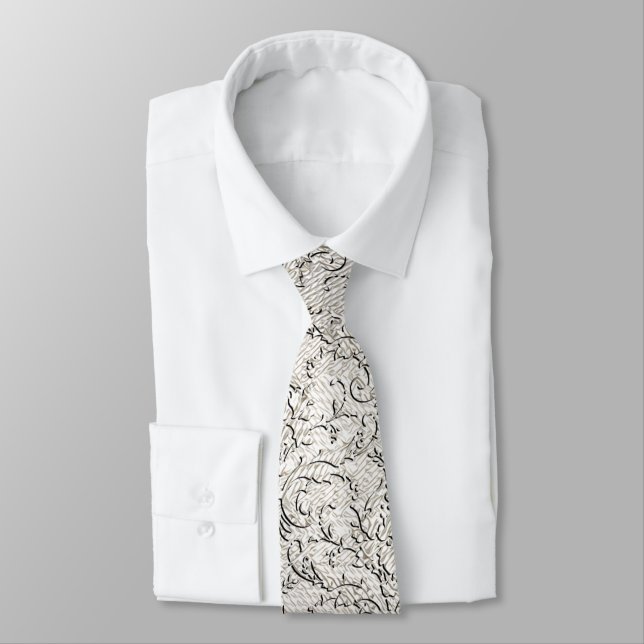 Brocade Damask Tie (Tied)