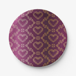 Brocade pattern paper plate