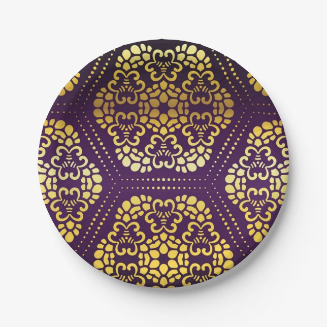 Brocade pattern paper plate (Front)