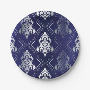Brocade pattern paper plate