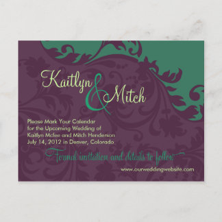 Brocade Save the Date Postcard
