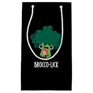 Brocco lick Funny Veggie Broccoli Pun Dark BG Small Gift Bag