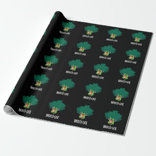 Brocco lick Funny Veggie Broccoli Pun Dark BG Wrapping Paper