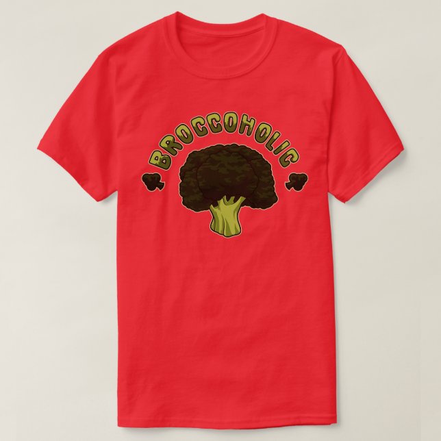 Broccoholic Broccoli Plant Vegan Vegetables T-Shirt (Design Front)