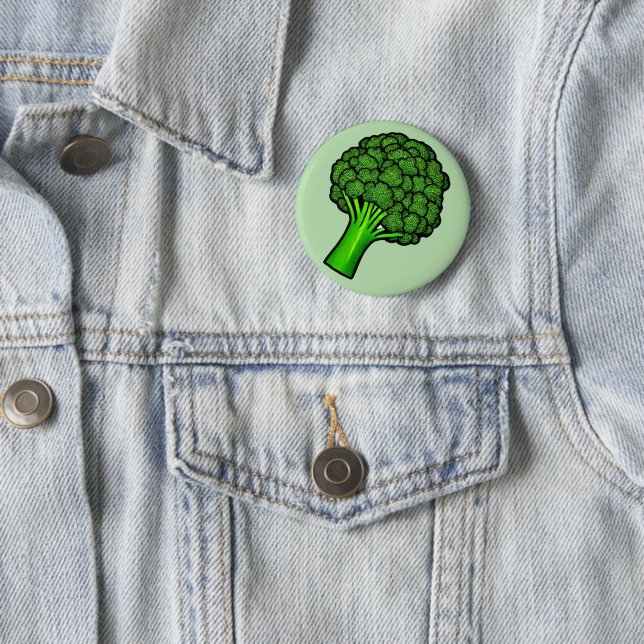 Broccoli 6 Cm Round Badge (In Situ)