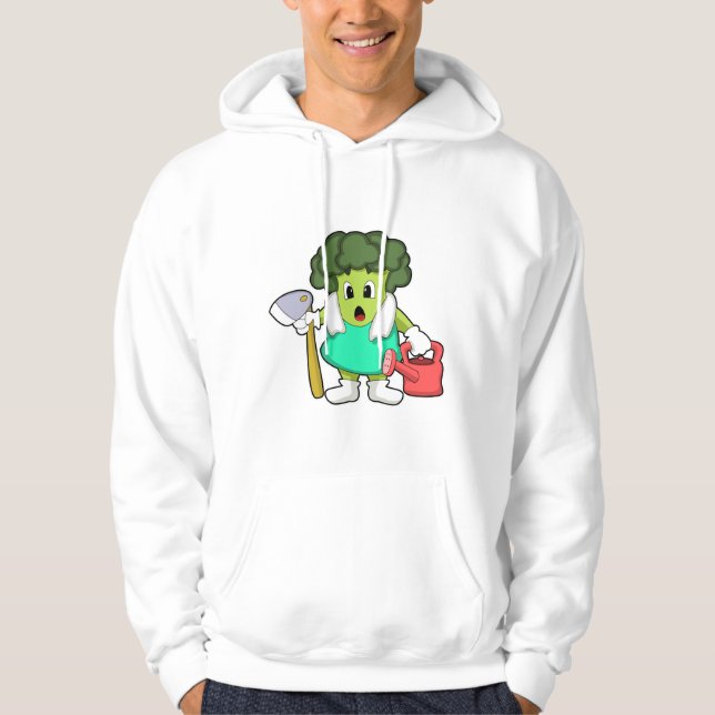 Broccoli as Farmer with Watering can Hoodie (Front)