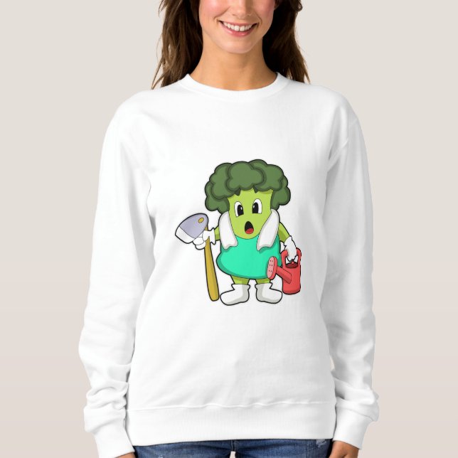 Broccoli as Farmer with Watering can Sweatshirt (Front)