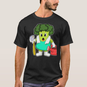 Broccoli as Farmer with Watering can T-Shirt