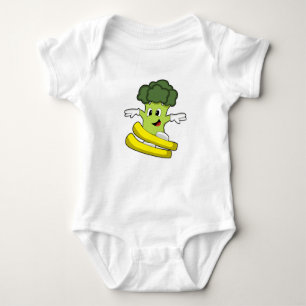 Broccoli as Skier with Ski Baby Bodysuit