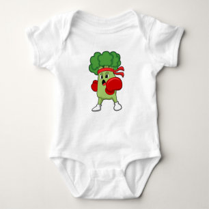 Broccoli at Boxing with Boxing gloves Baby Bodysuit