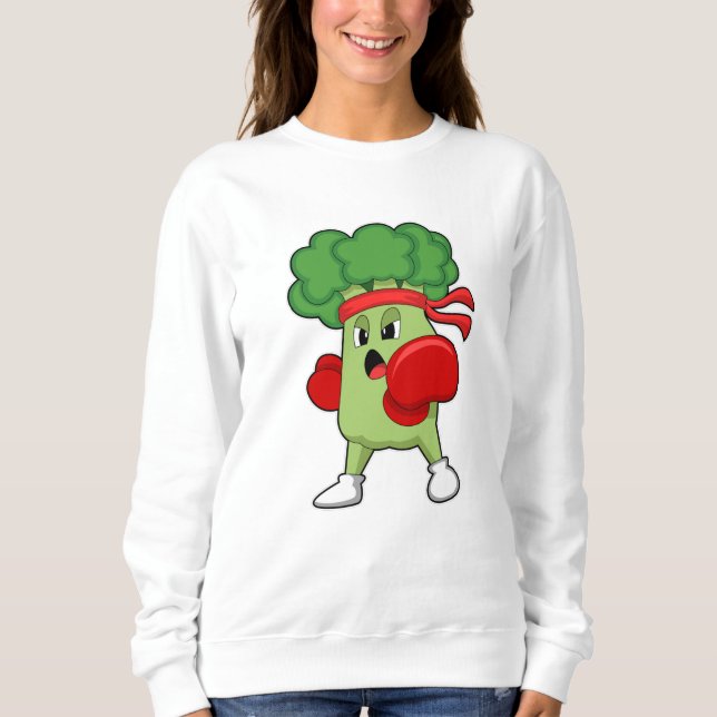 Broccoli at Boxing with Boxing gloves Sweatshirt (Front)