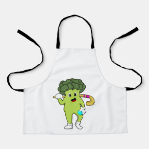 Broccoli at Hockey with Hockey bat Apron