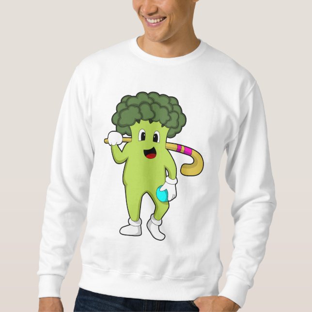 Broccoli at Hockey with Hockey bat Sweatshirt (Front)