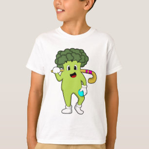 Broccoli at Hockey with Hockey bat T-Shirt