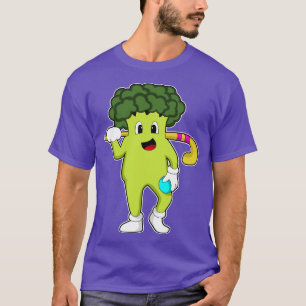Broccoli At Hockey With Hockey Bat T-Shirt