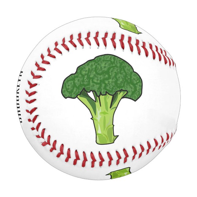 Broccoli cartoon illustration baseball (Front Left)