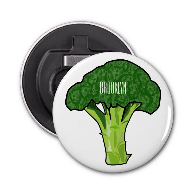 Broccoli cartoon illustration bottle opener (Front)