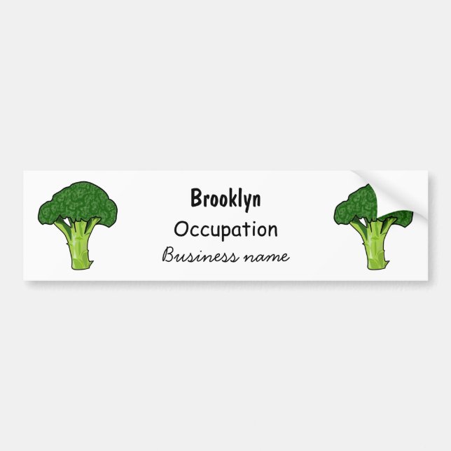 Broccoli cartoon illustration bumper sticker (Front)