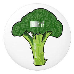 Broccoli cartoon illustration ceramic knob