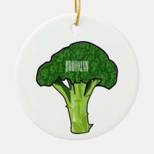 Broccoli cartoon illustration ceramic tree decoration